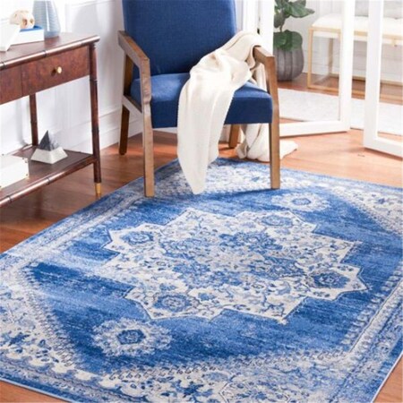 Safavieh 8 x 10 ft. Brentwood Transitional Power Loomed Rectangle Rug Ivory & Blue BNT885A-8